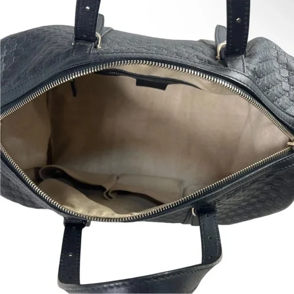 Gucci Black Leather Monogram Bag - Picture 9 of 13